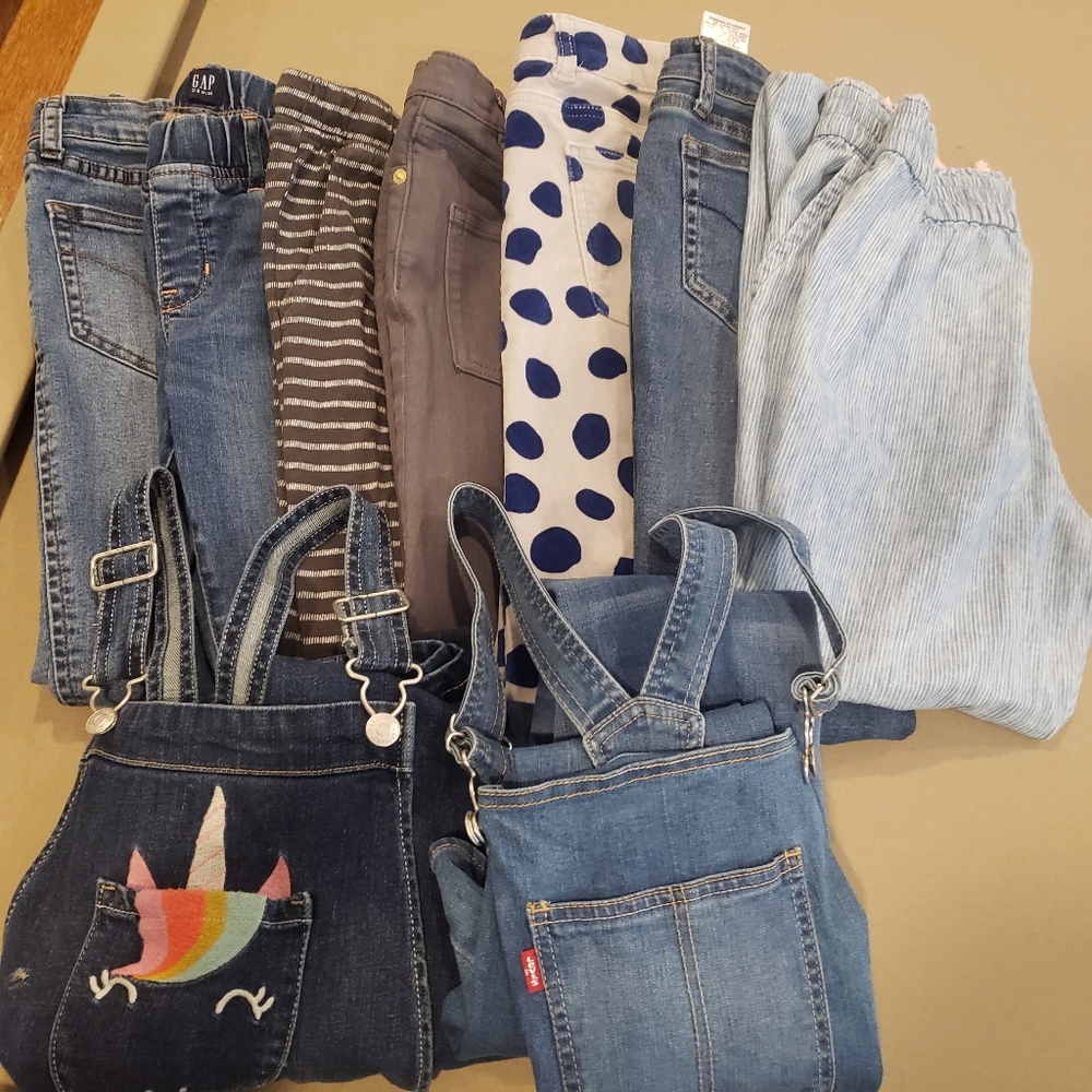 Lot of girls size 12 pants and overalls